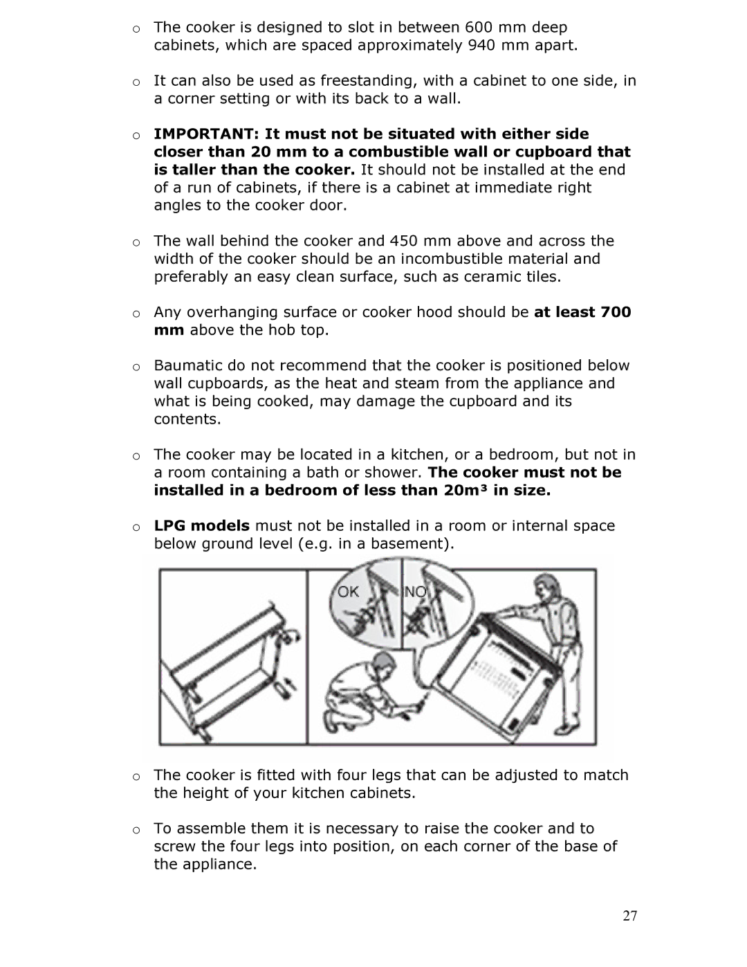 Baumatic BT2760SS manual 