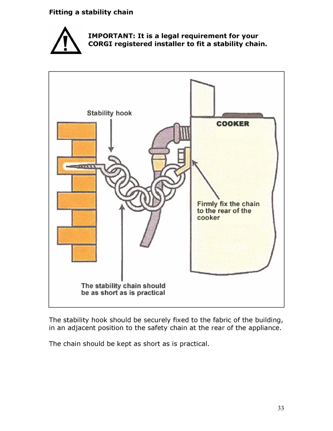 Baumatic BT2760SS manual Chain should be kept as short as is practical 