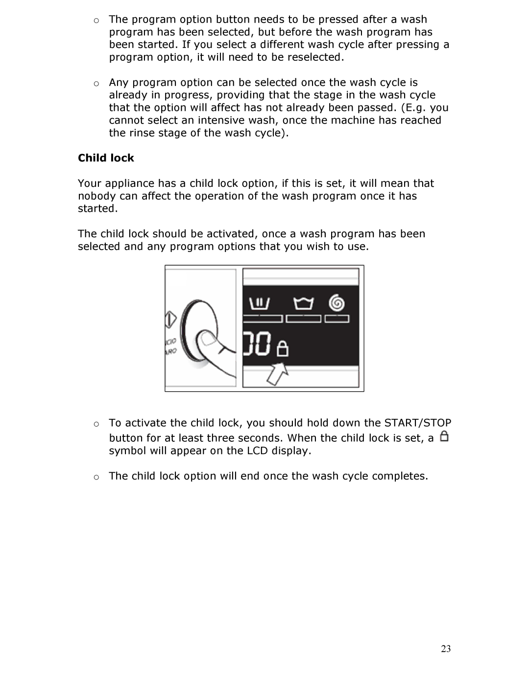 Baumatic BWD12.1 manual Child lock 