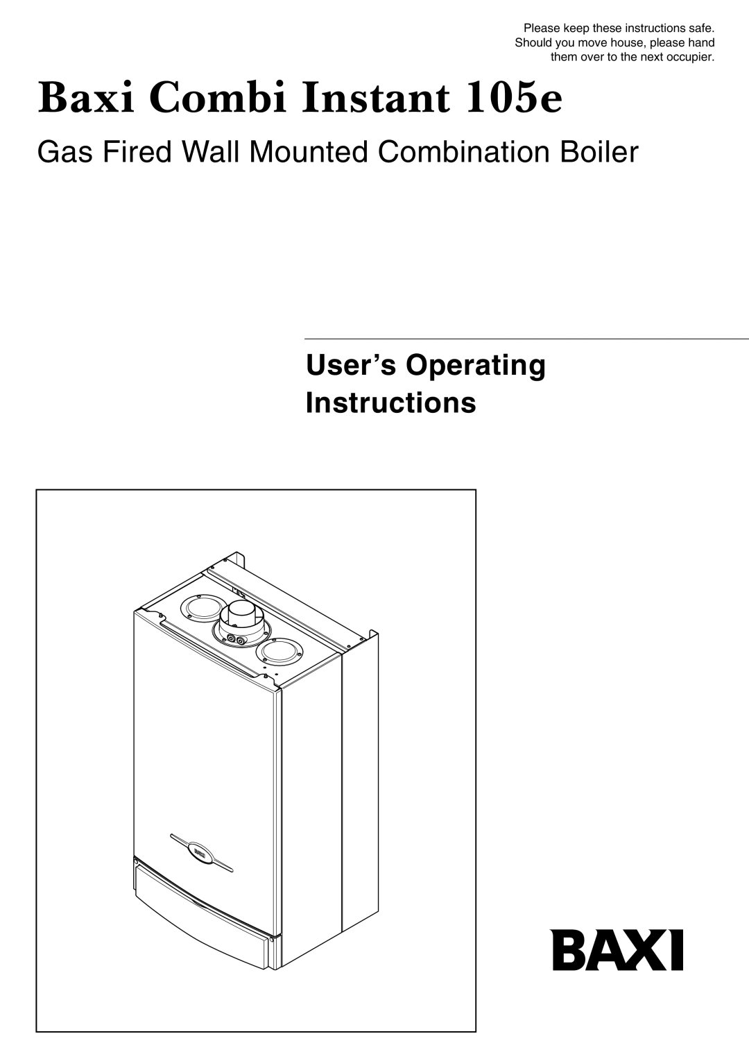 Baxi Potterton 105E manual Baxi Combi Instant 105e 