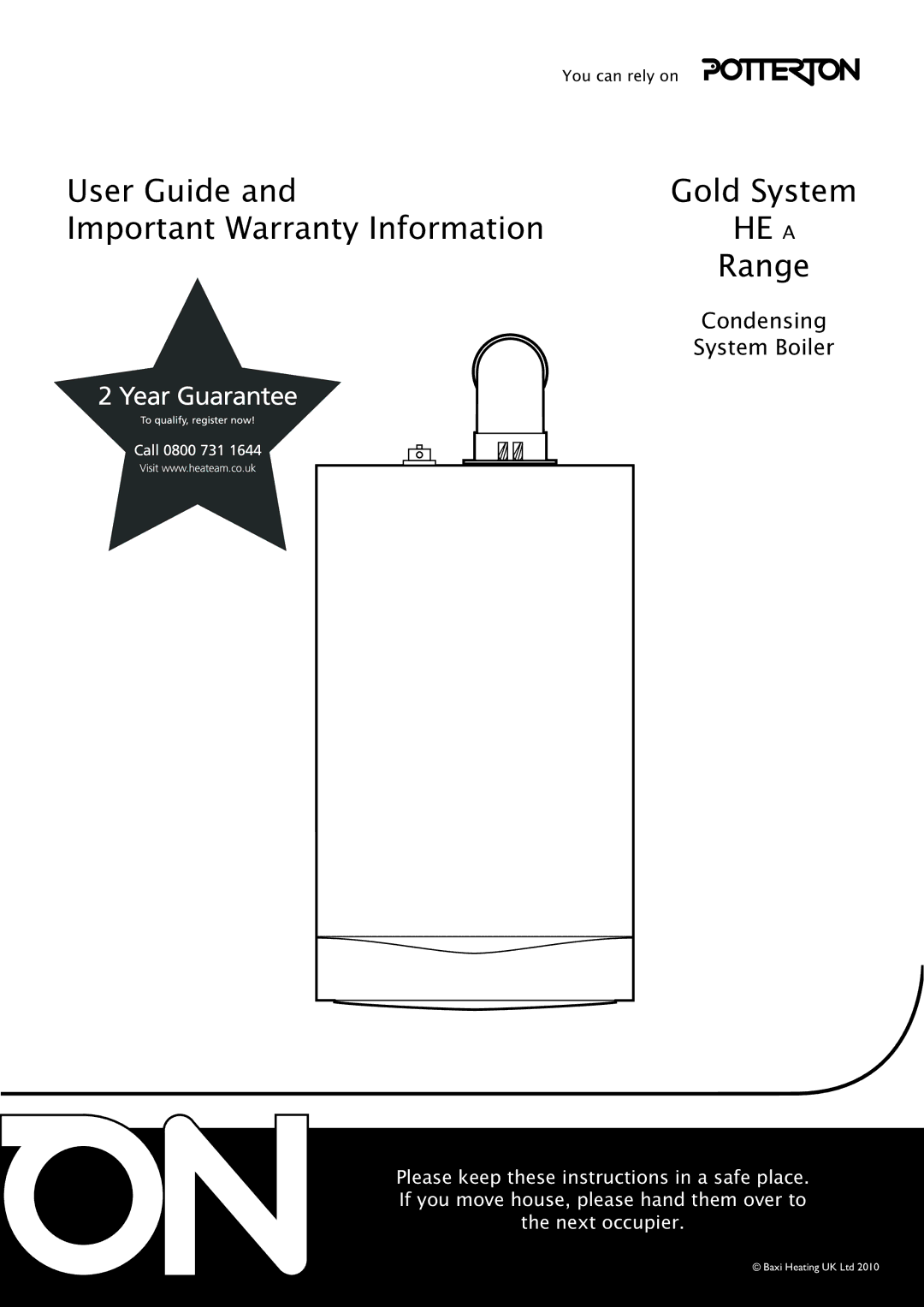 Baxi Potterton 18 HE A/24 HEA A/28HE A warranty User Guide 