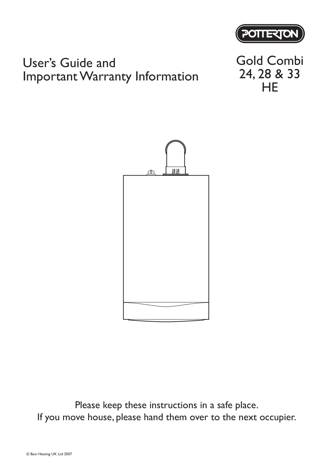 Baxi Potterton 33 HE, 24, 28 warranty User’s Guide 