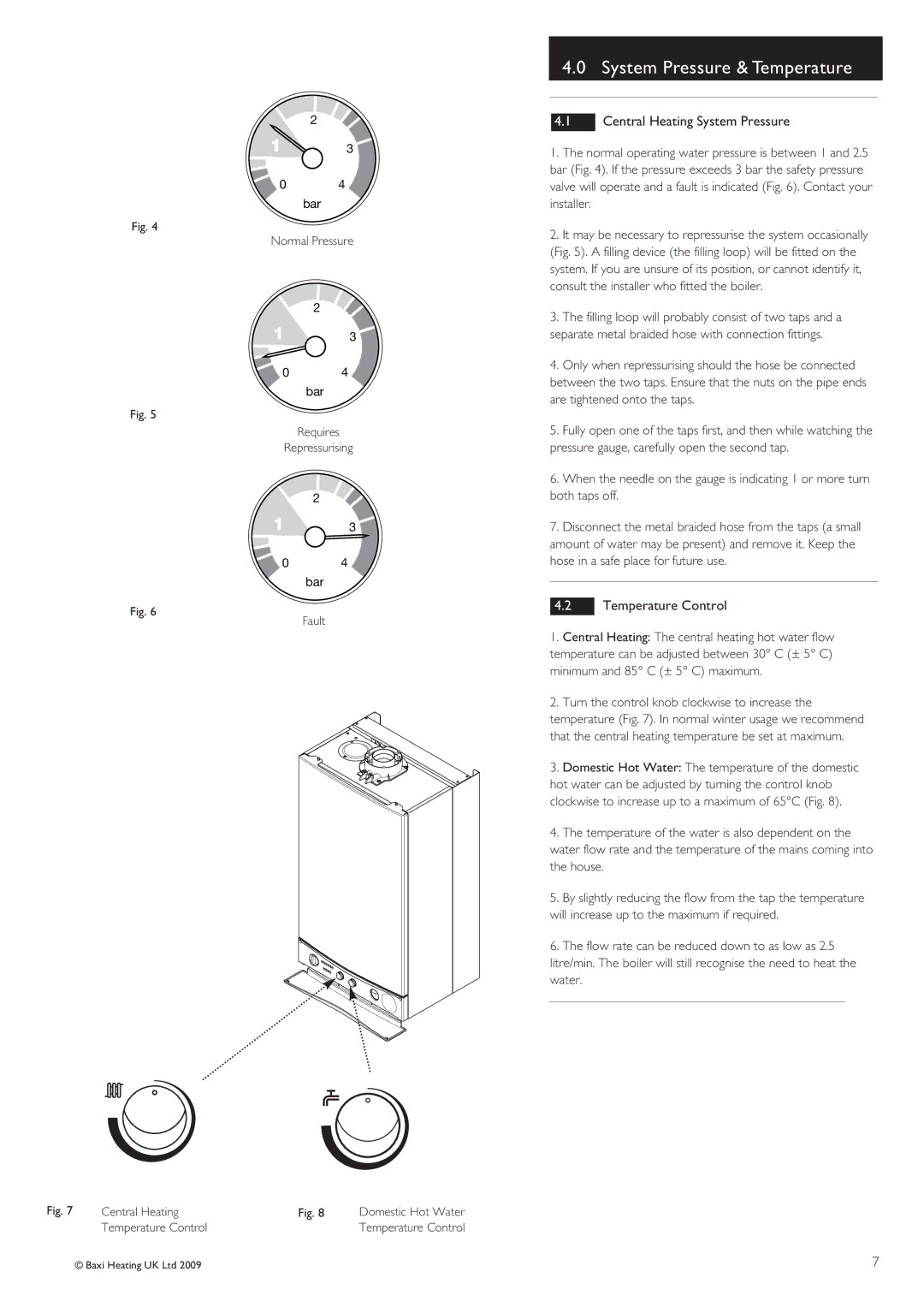 Baxi Potterton 30 HE warranty System Pressure & Temperature, Central Heating System Pressure, Temperature Control 