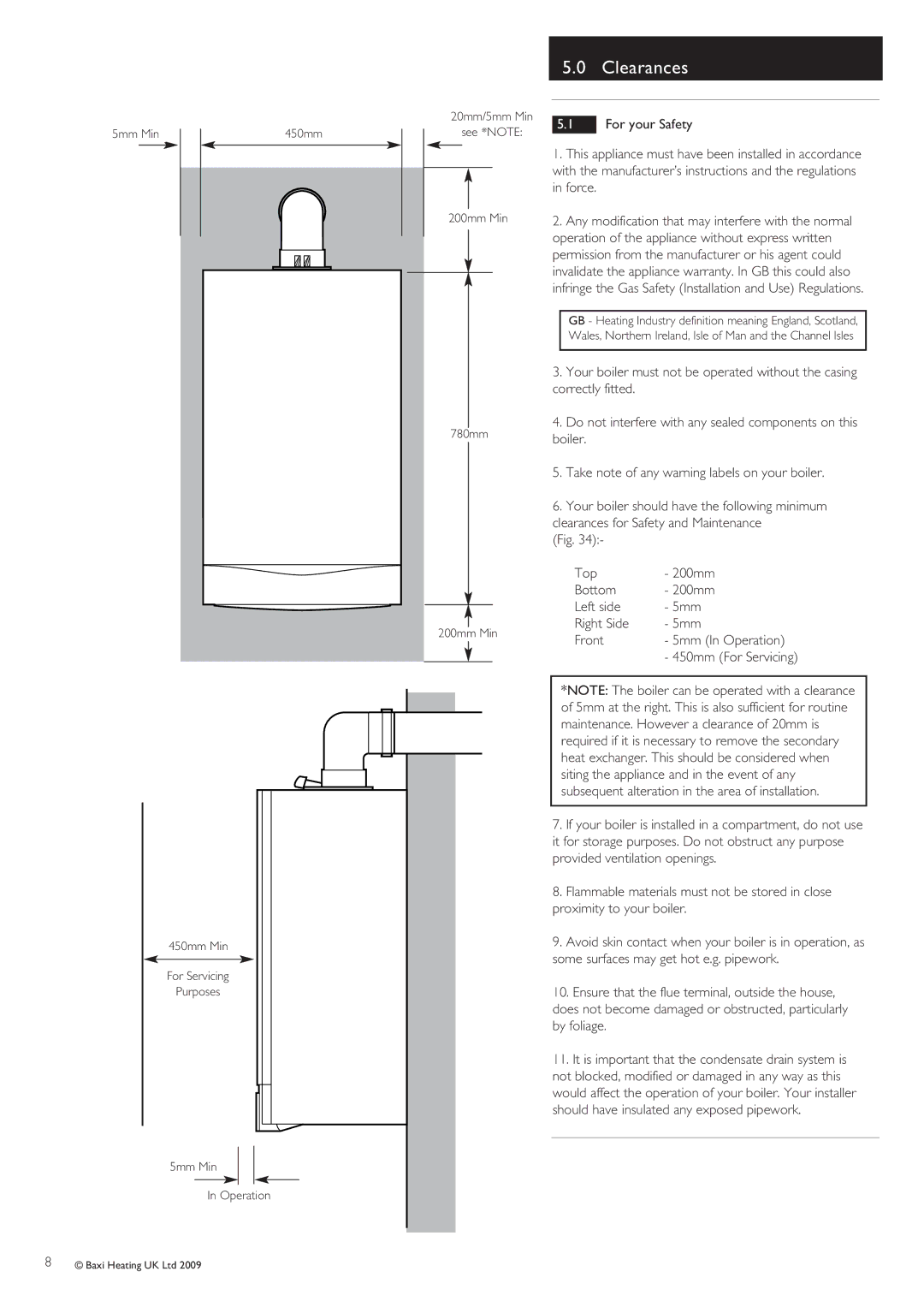 Baxi Potterton 30 HE warranty Clearances 