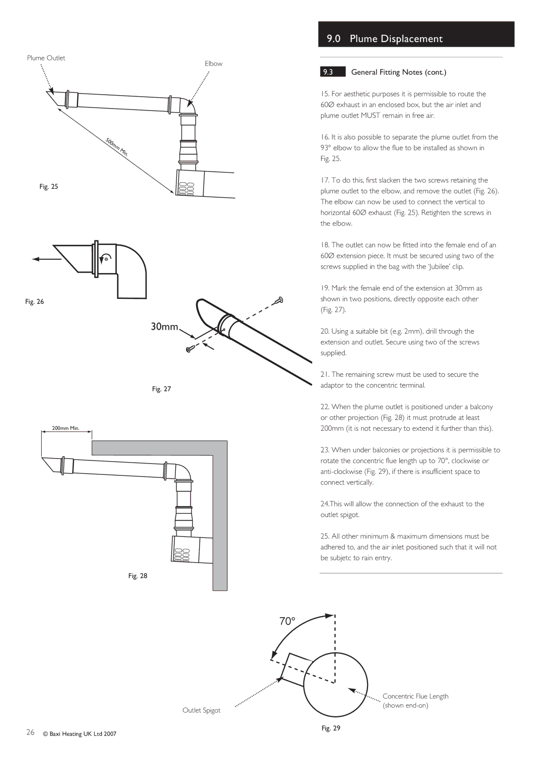 Baxi Potterton 30 HE manual Plume Outlet Elbow 