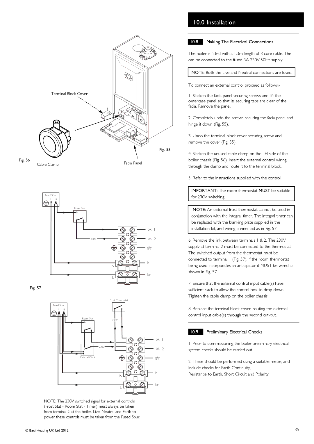 Baxi Potterton 47-393-42, 47-393-40, 47-393-39, 47-393-41 Making The Electrical Connections, Preliminary Electrical Checks 