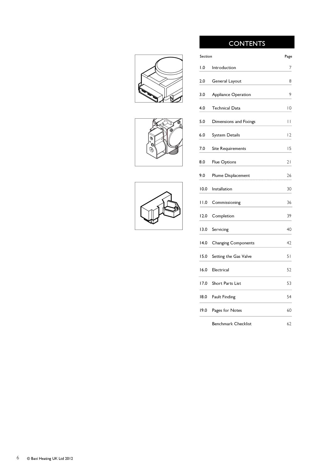 Baxi Potterton 47-393-41, 47-393-40, 47-393-39, 47-393-42 manual Contents 