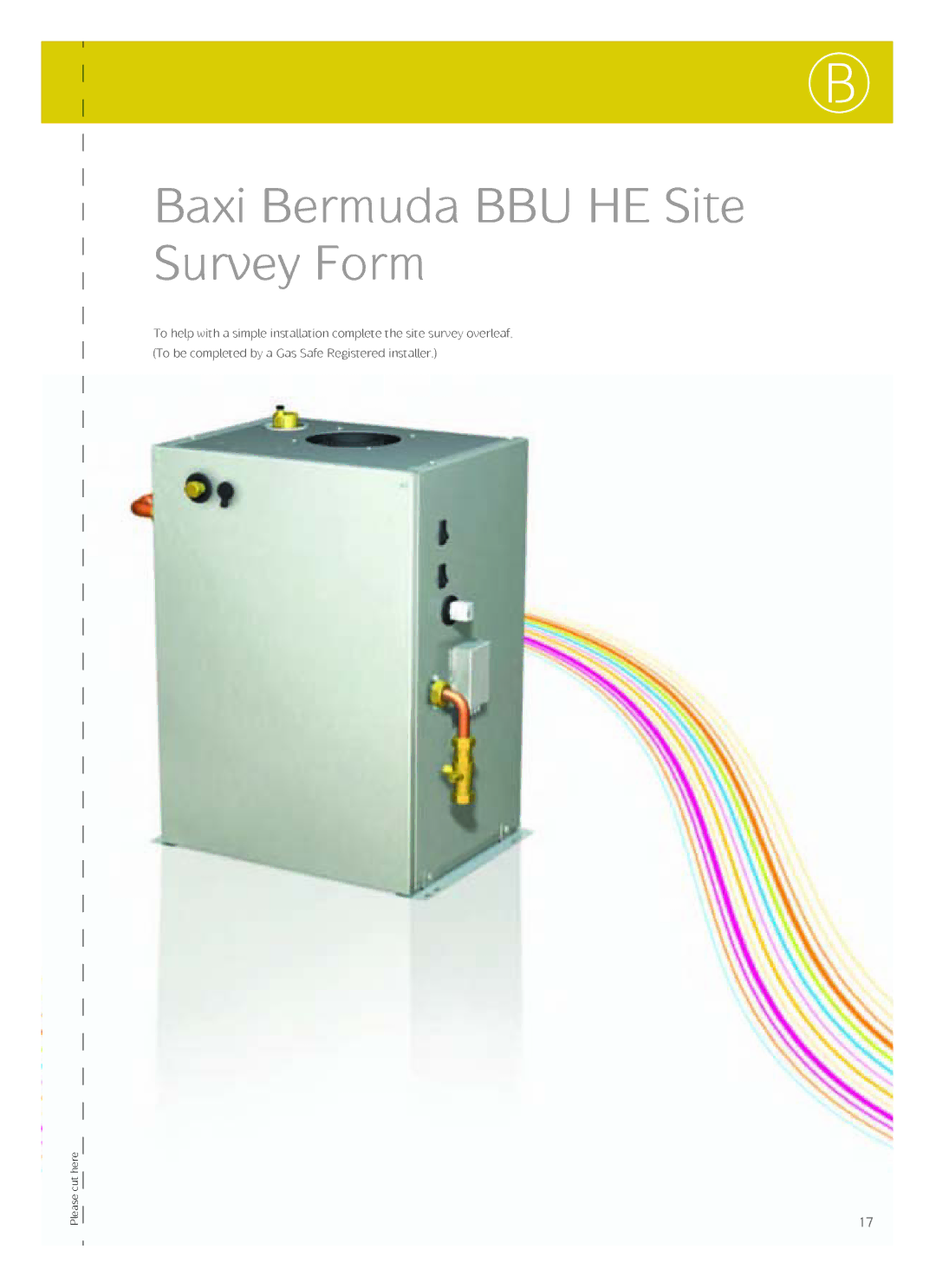 Baxi Potterton manual Baxi Bermuda BBU HE Site Survey Form 