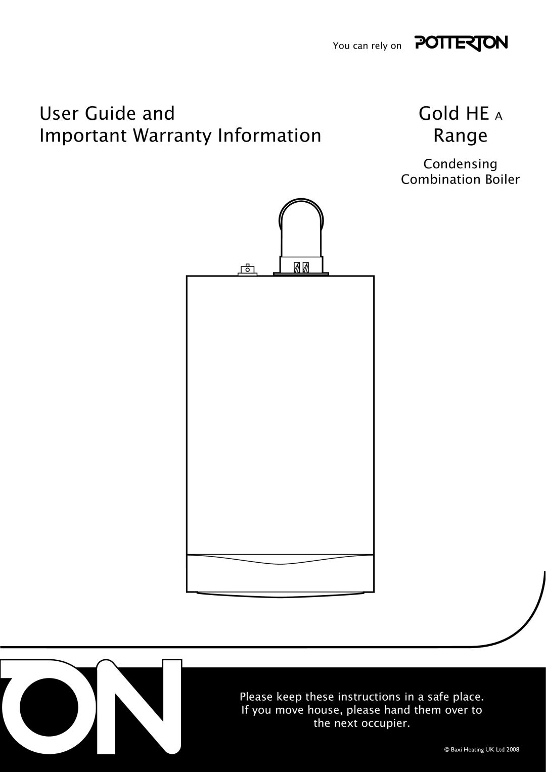 Baxi Potterton Cold HE A warranty User Guide 