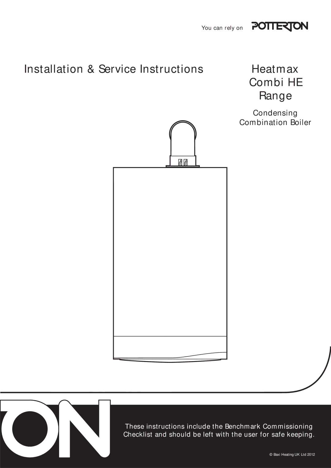 Baxi Potterton Condensing Combination Boiler manual Installation & Service Instructions 