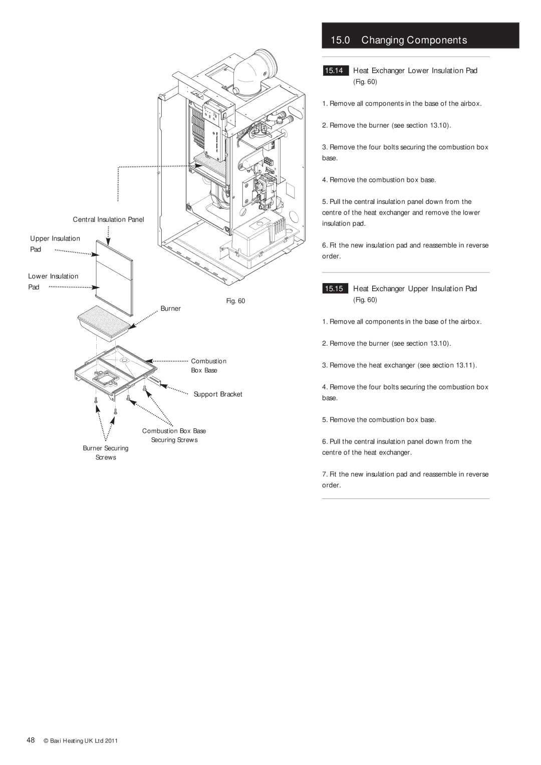 Baxi Potterton Gold FSB 30 HE manual Burner Securing Screws 