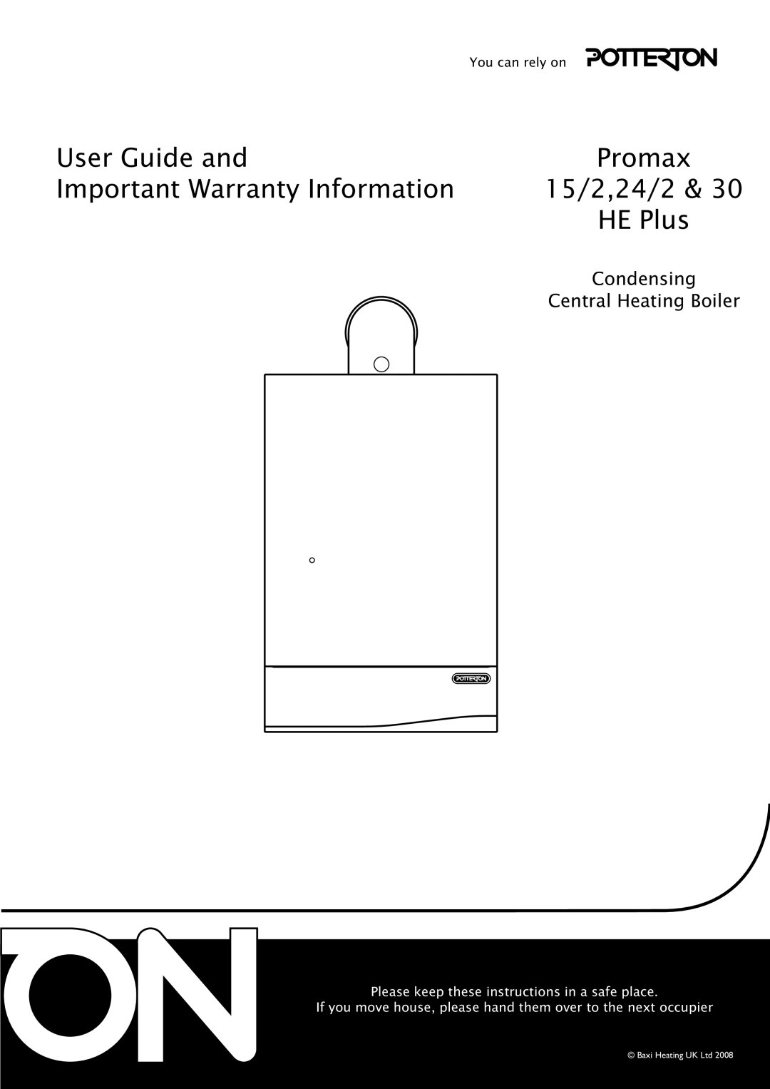 Baxi Potterton Promax 15/2 warranty User Guide 