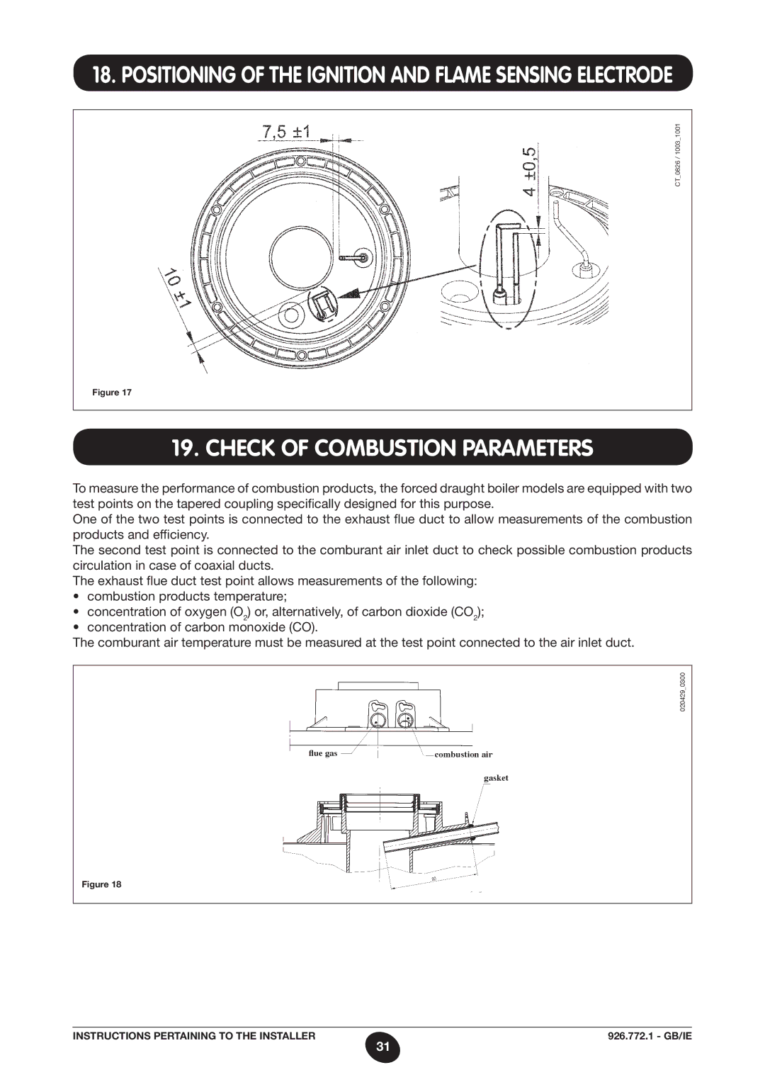 Baxi Potterton WH46, WH65 manual Check of Combustion Parameters 