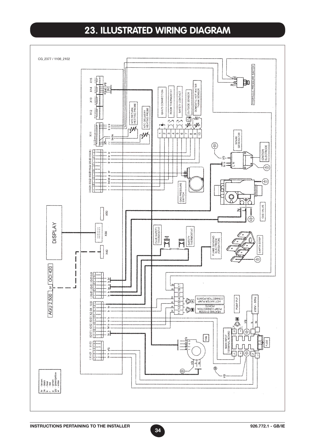 Baxi Potterton WH65, WH46 manual Illustrated Wiring Diagram 