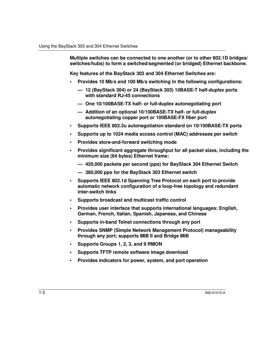 Bay Technical Associates manual Using the BayStack 303 and 304 Ethernet Switches 