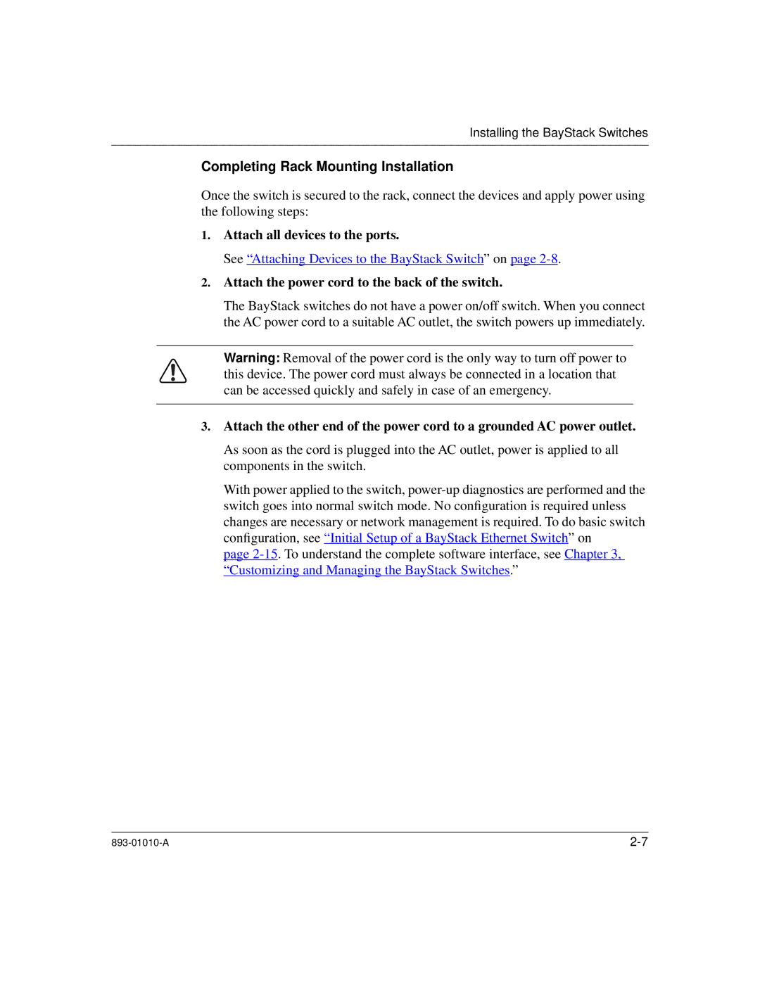 Bay Technical Associates 303, 304 manual Completing Rack Mounting Installation 