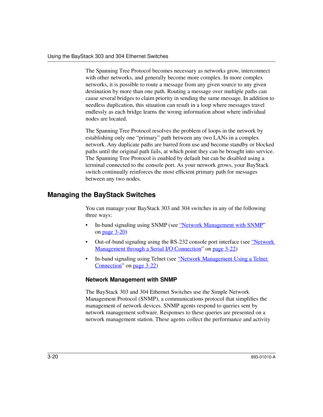 Bay Technical Associates 304, 303 manual Managing the BayStack Switches, Network Management with Snmp 