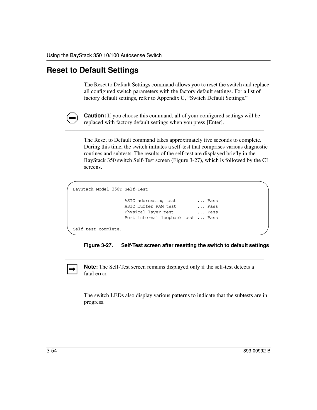 Bay Technical Associates 350 manual Reset to Default Settings 