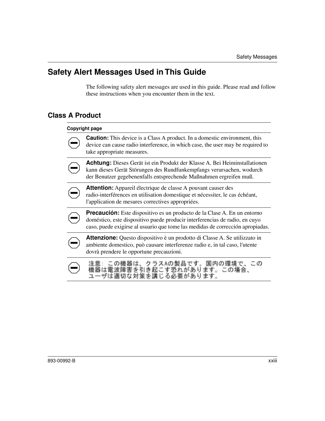 Bay Technical Associates 350 manual Safety Alert Messages Used in This Guide, Class a Product, Copyright 