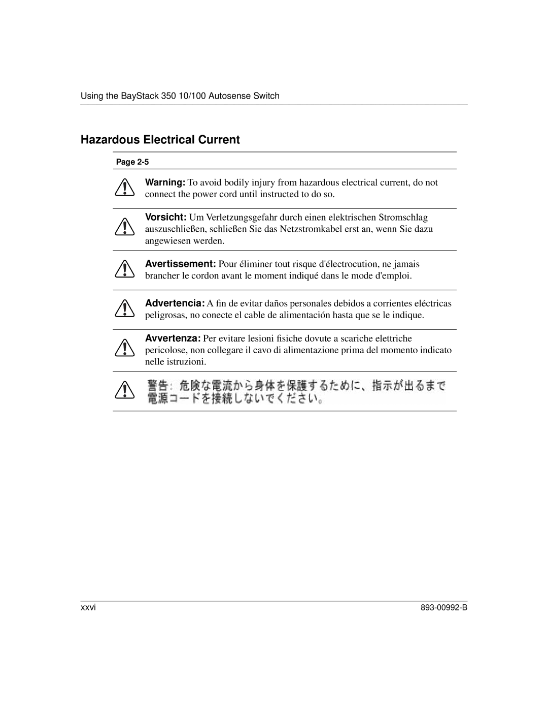 Bay Technical Associates 350 manual Hazardous Electrical Current 