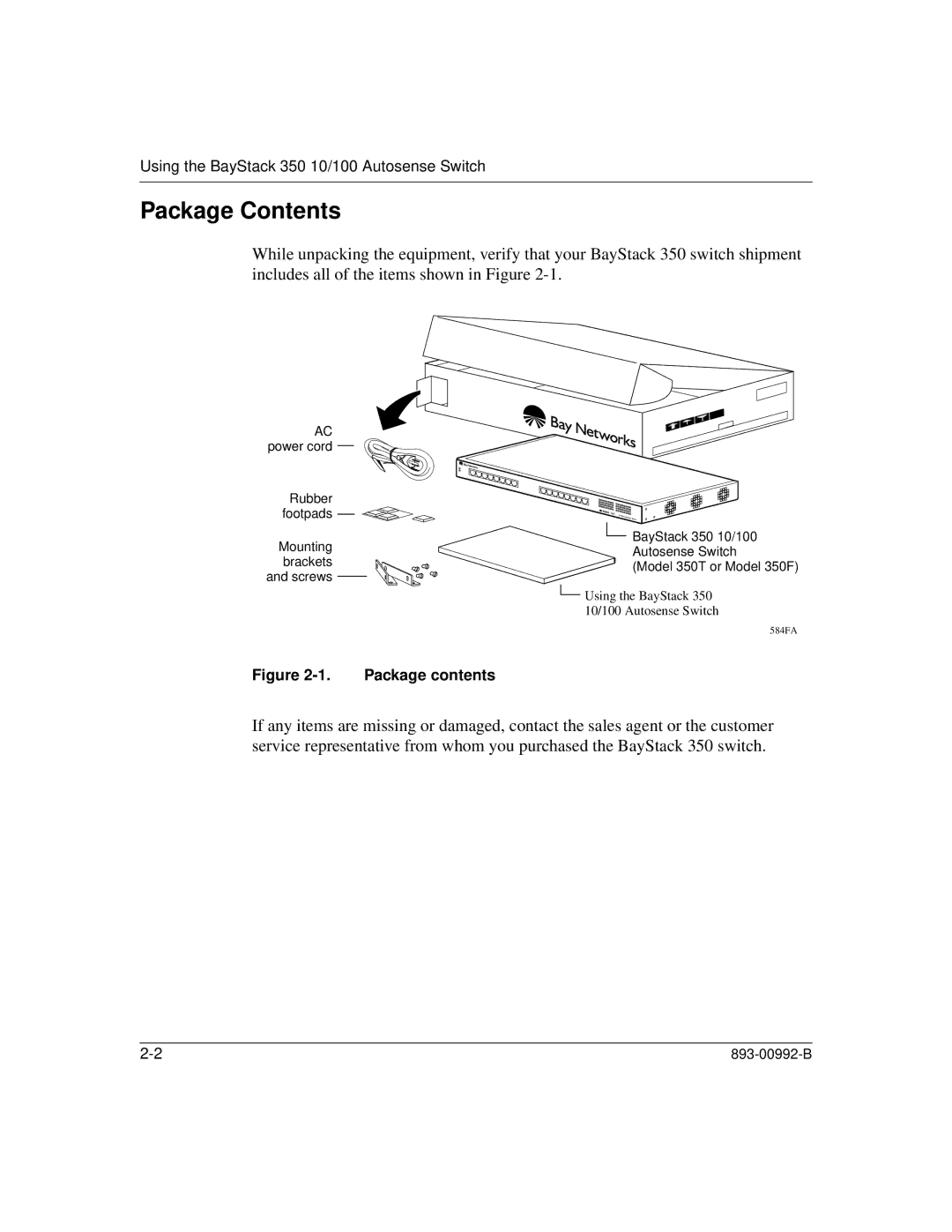 Bay Technical Associates 350 manual Package Contents 