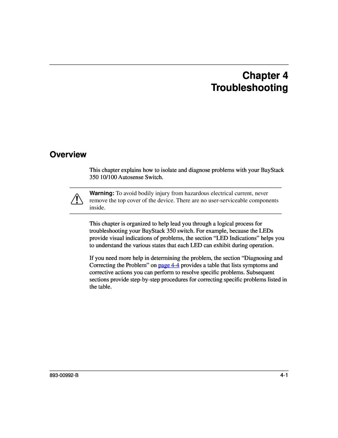 Bay Technical Associates 350 manual Chapter Troubleshooting, Overview 