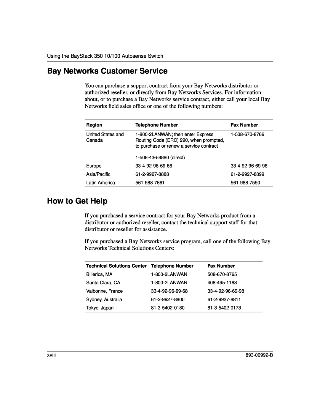Bay Technical Associates 350 manual Bay Networks Customer Service, How to Get Help 