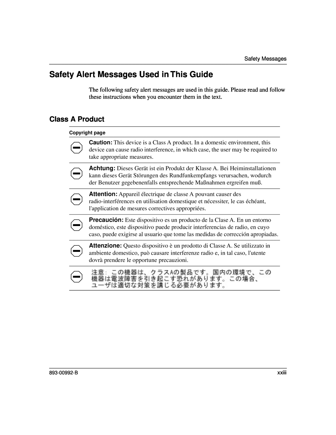 Bay Technical Associates 350 manual Safety Alert Messages Used in This Guide, Class A Product 