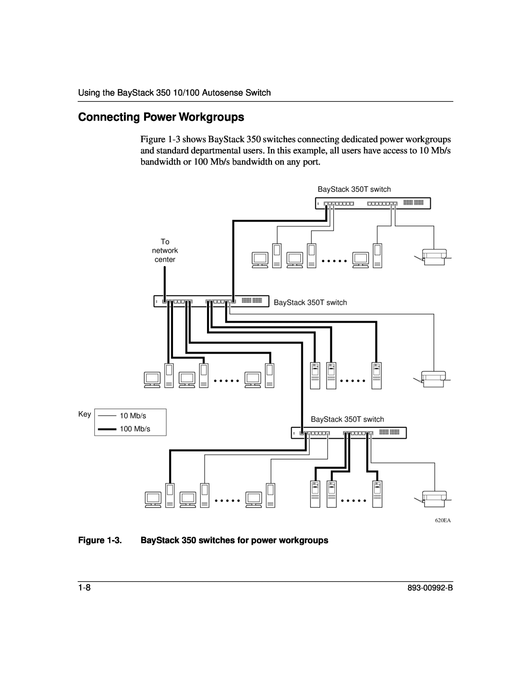 Bay Technical Associates manual Connecting Power Workgroups, 3. BayStack 350 switches for power workgroups 