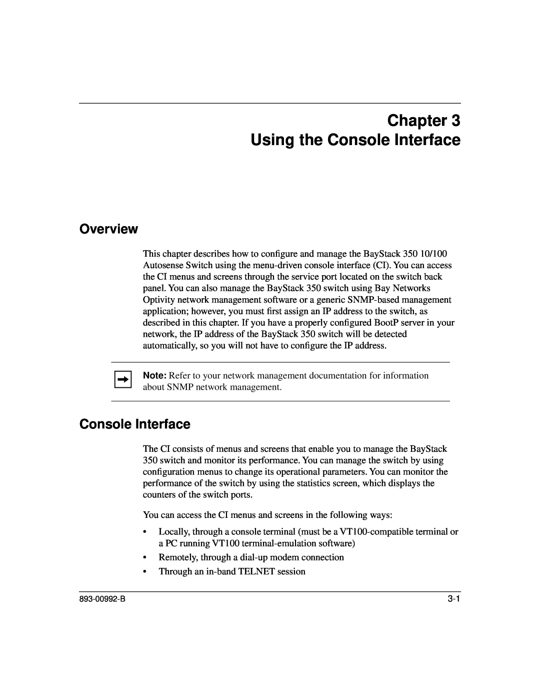 Bay Technical Associates 350 manual Chapter Using the Console Interface, Overview 