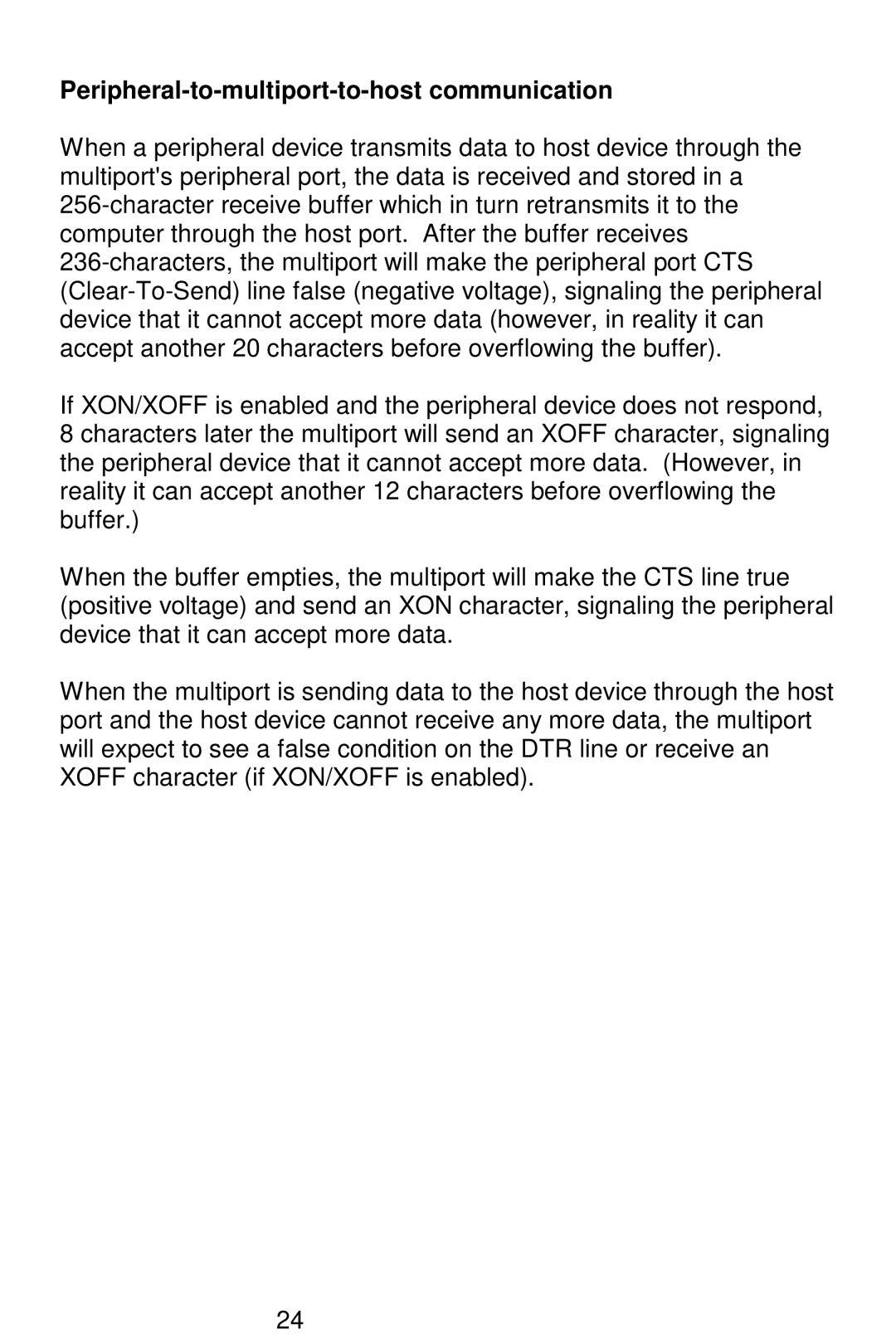 Bay Technical Associates 528H, 5218H, 529H, 525H owner manual Peripheral-to-multiport-to-host communication 