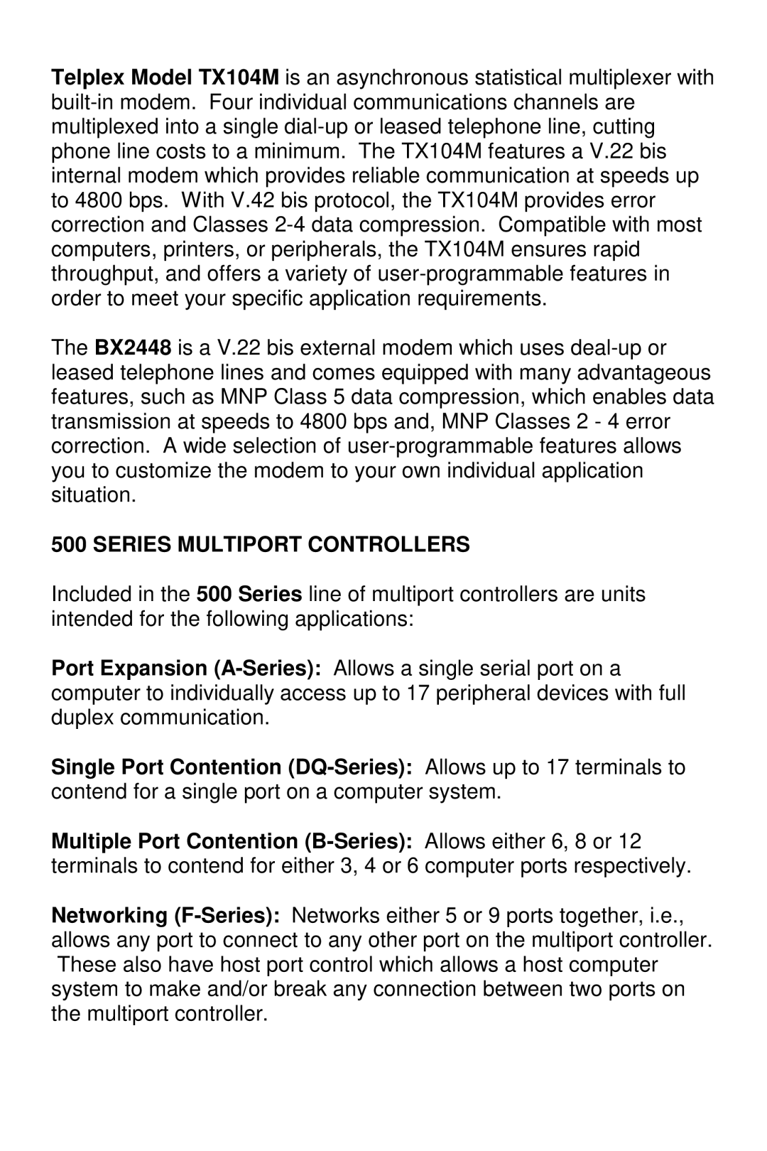 Bay Technical Associates 529H, 5218H, 528H, 525H owner manual Series Multiport Controllers 