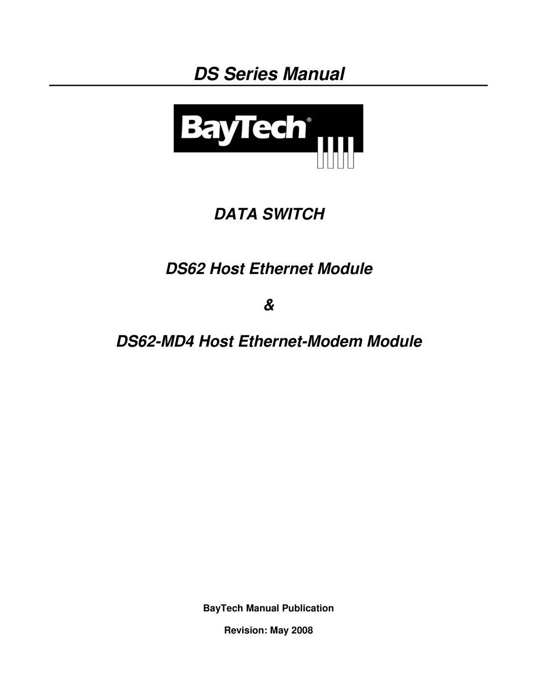 Bay Technical Associates DS62-MD4 manual DS Series Manual 