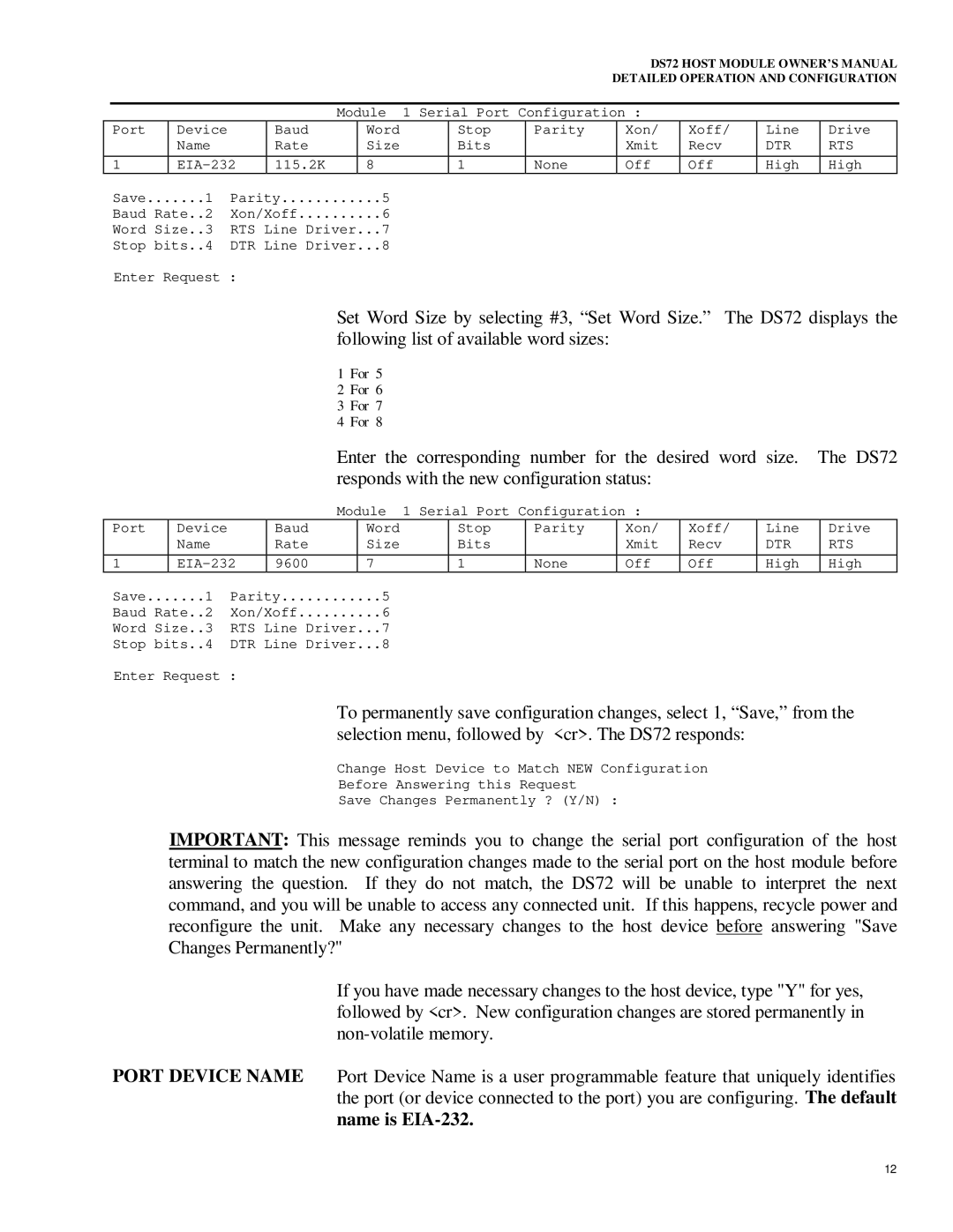 Bay Technical Associates DS72 owner manual Name is EIA-232 