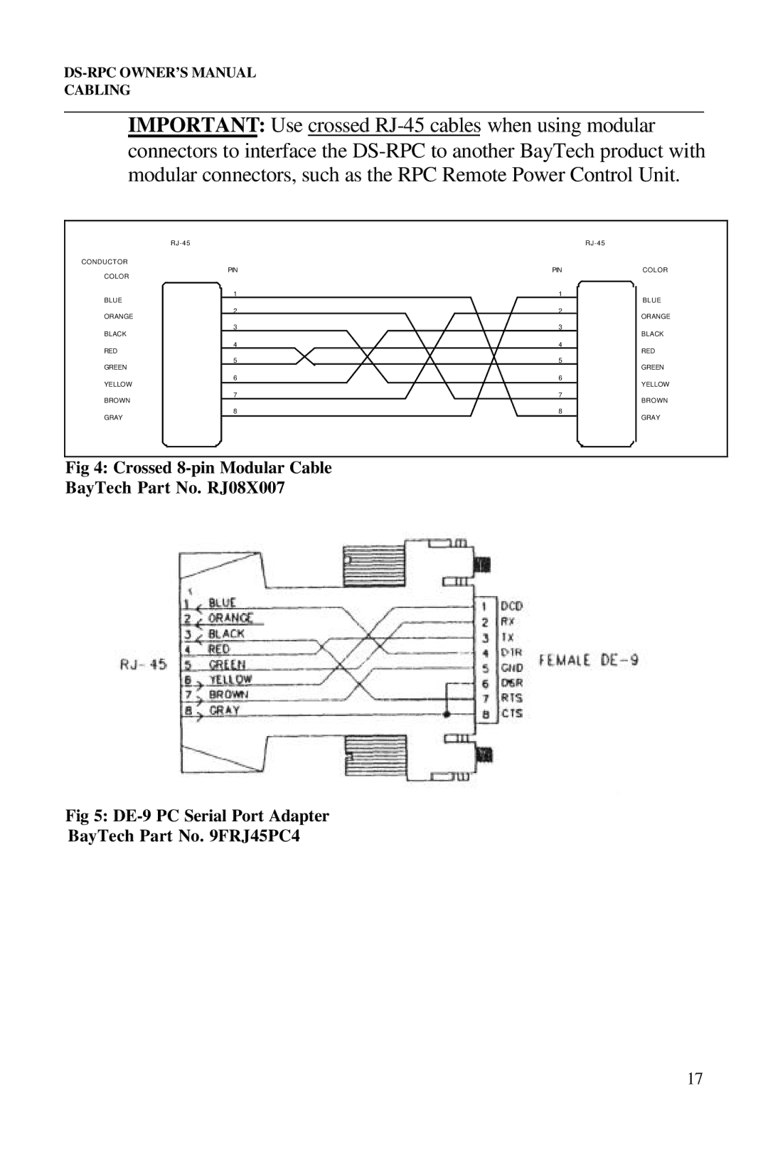 Bay Technical Associates DS2-RPC, DS4-RPC, DS73, DS2-RPC DS4-RPC owner manual Pin 