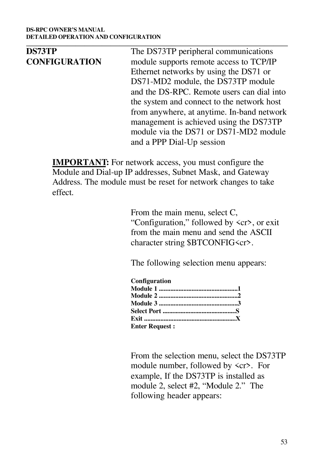 Bay Technical Associates DS2-RPC, DS4-RPC, DS2-RPC DS4-RPC owner manual DS73TP 