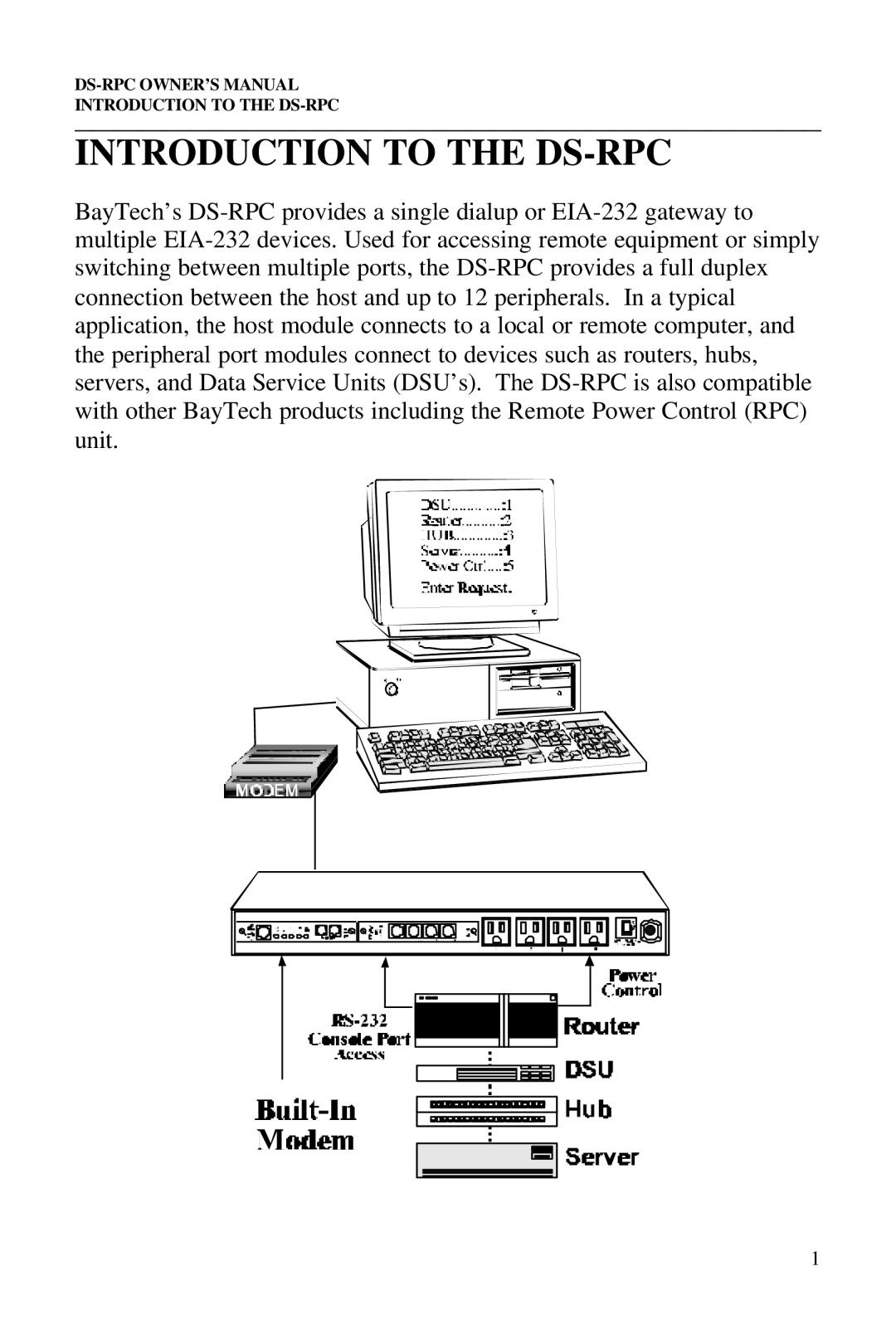 Bay Technical Associates DS73, DS2-RPC, DS4-RPC, DS2-RPC DS4-RPC owner manual Introduction to the DS-RPC 