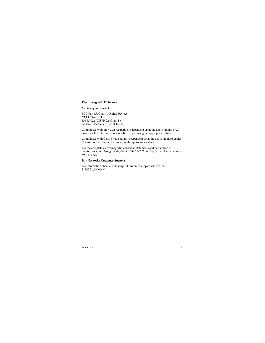 Bay Technical Associates Fiber Media Adapter manual Electromagnetic Emissions 