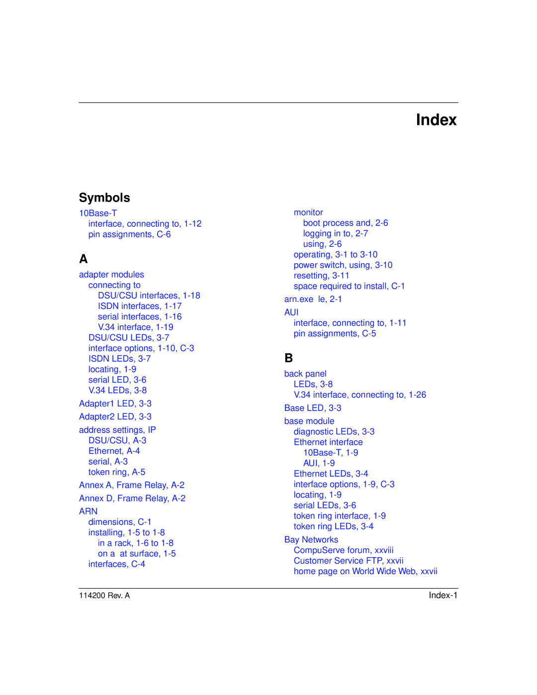 Bay Technical Associates none manual Index, Symbols 