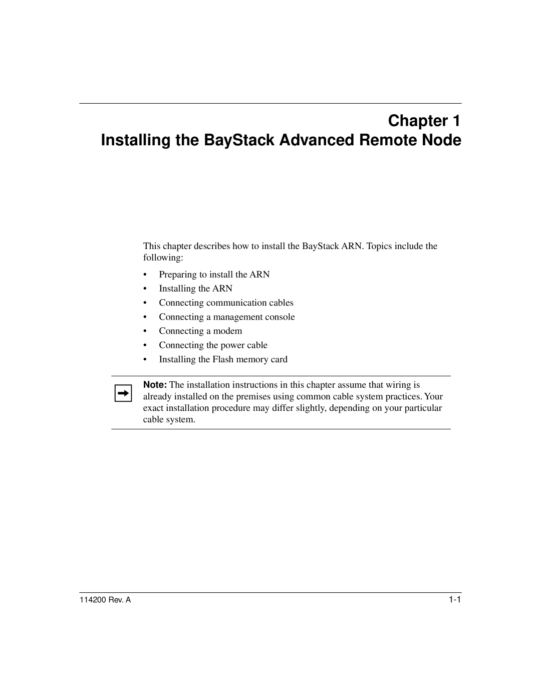 Bay Technical Associates none manual Installing the BayStack Advanced Remote Node 