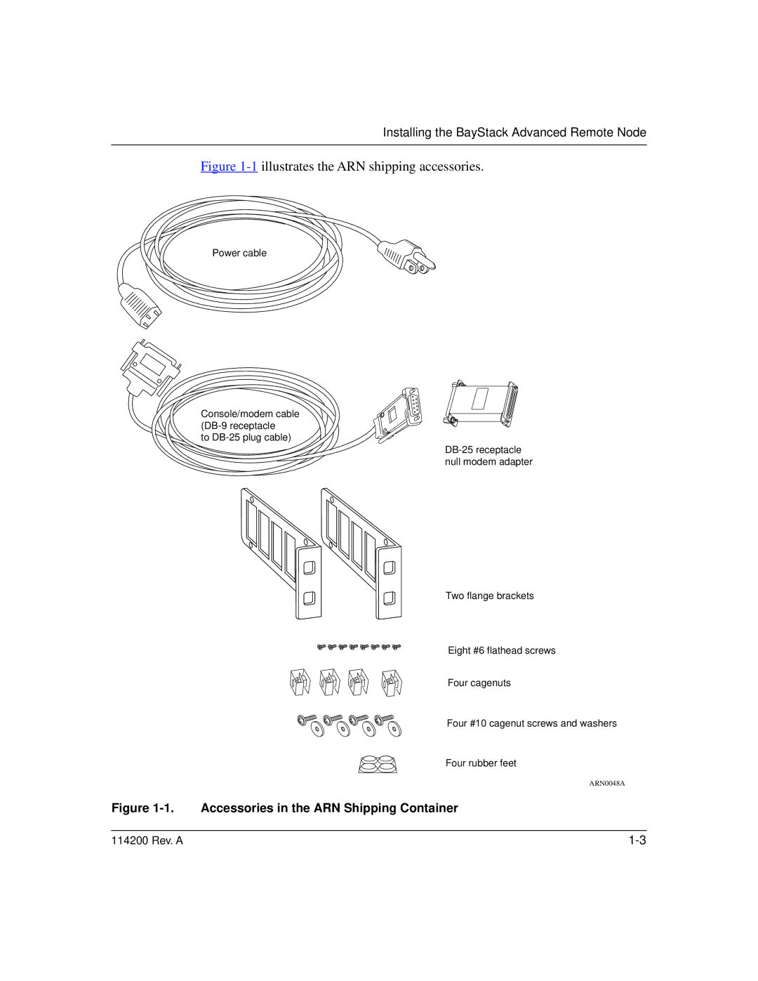 Bay Technical Associates none manual Illustrates the ARN shipping accessories 