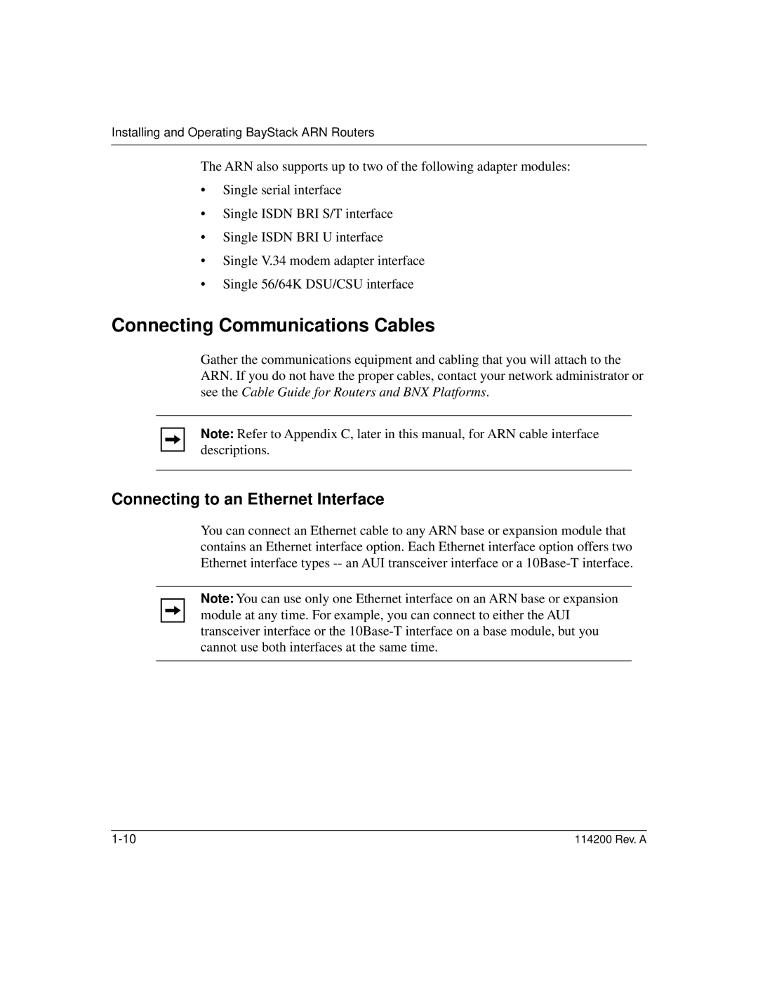 Bay Technical Associates none manual Connecting Communications Cables, Connecting to an Ethernet Interface 