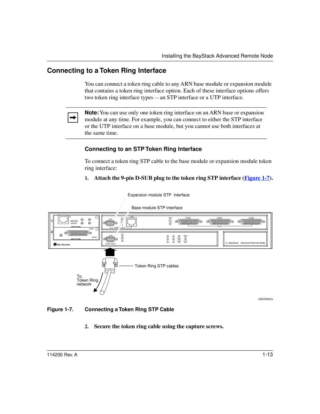 Bay Technical Associates none manual Connecting to a Token Ring Interface, Connecting to an STP Token Ring Interface 