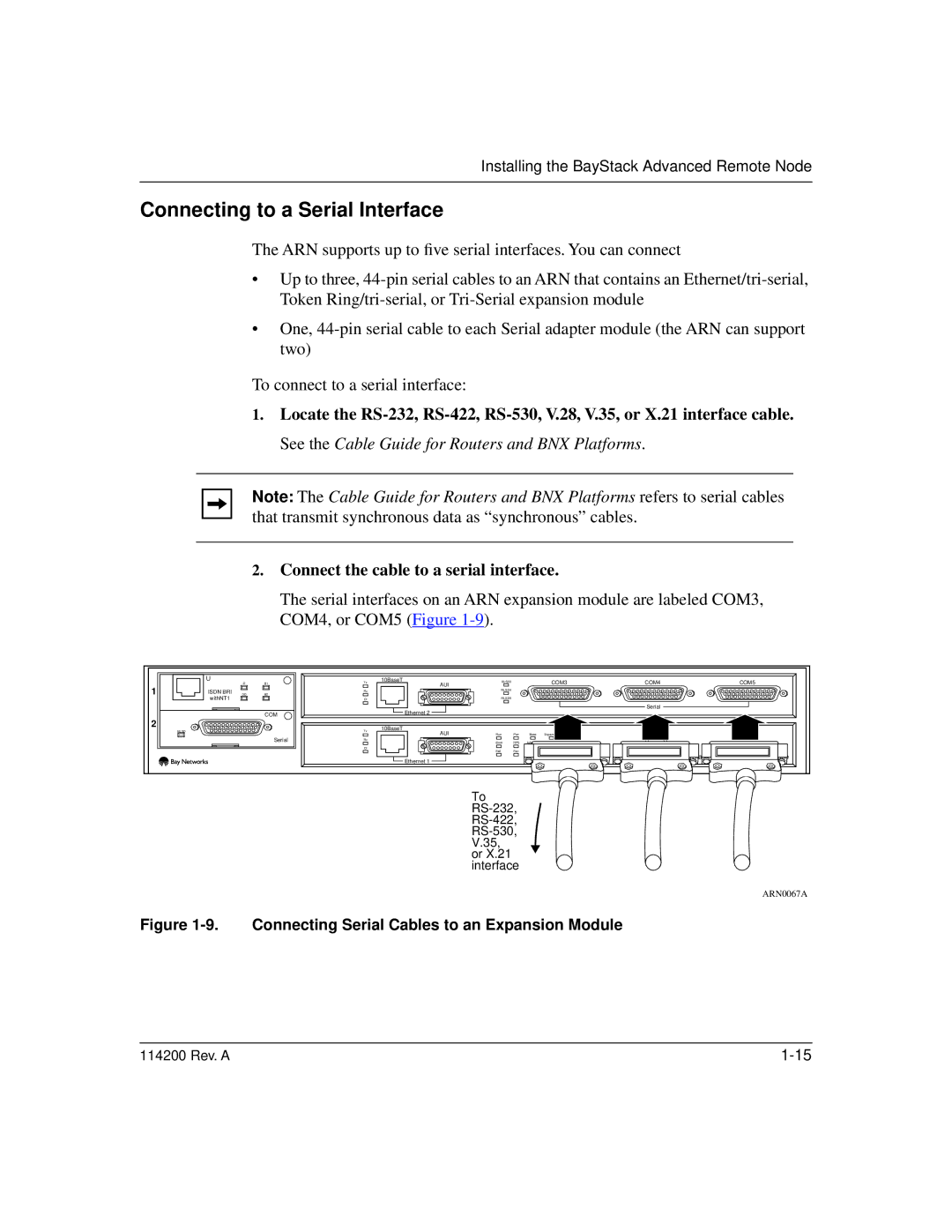 Bay Technical Associates none manual Connecting to a Serial Interface, Connecting Serial Cables to an Expansion Module 