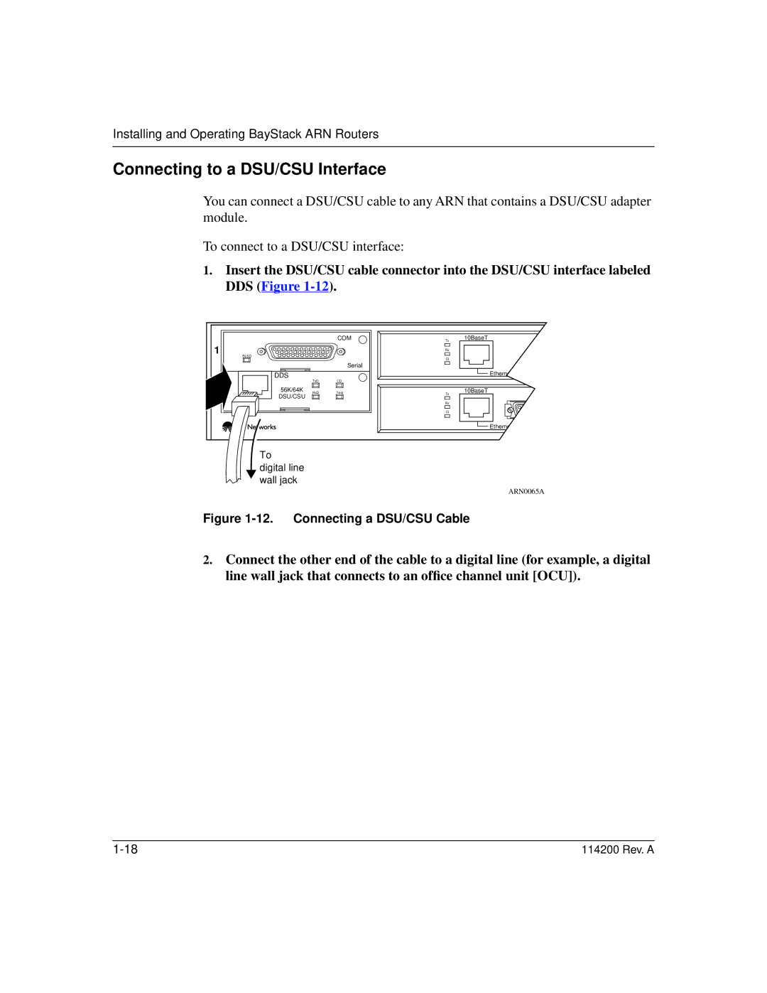 Bay Technical Associates none manual Connecting to a DSU/CSU Interface, Connecting a DSU/CSU Cable 