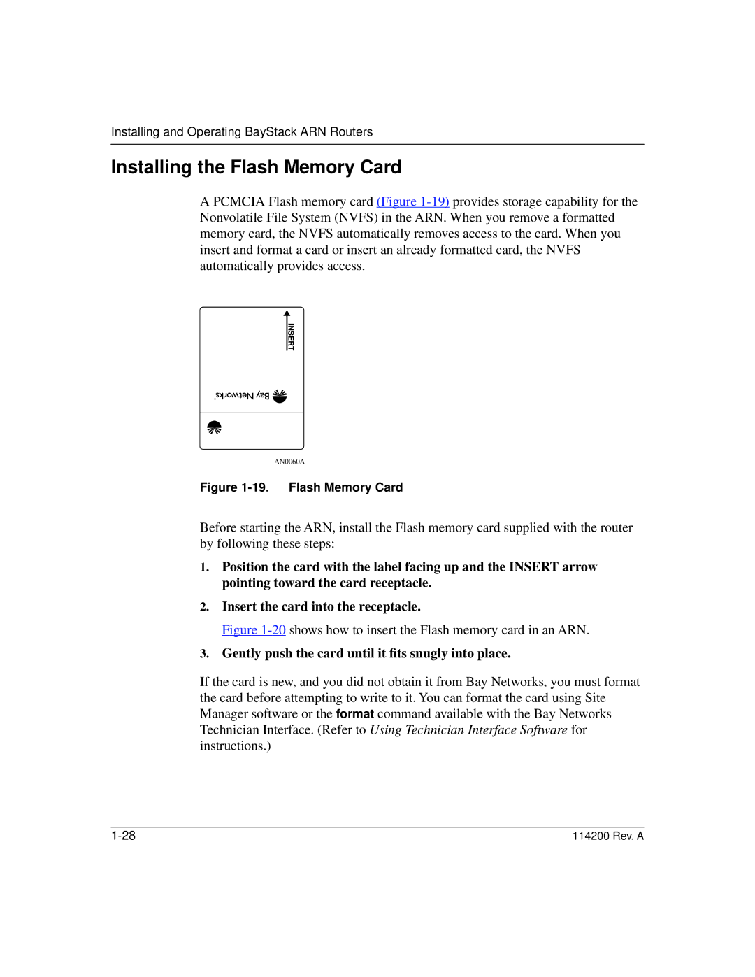 Bay Technical Associates none manual Installing the Flash Memory Card 