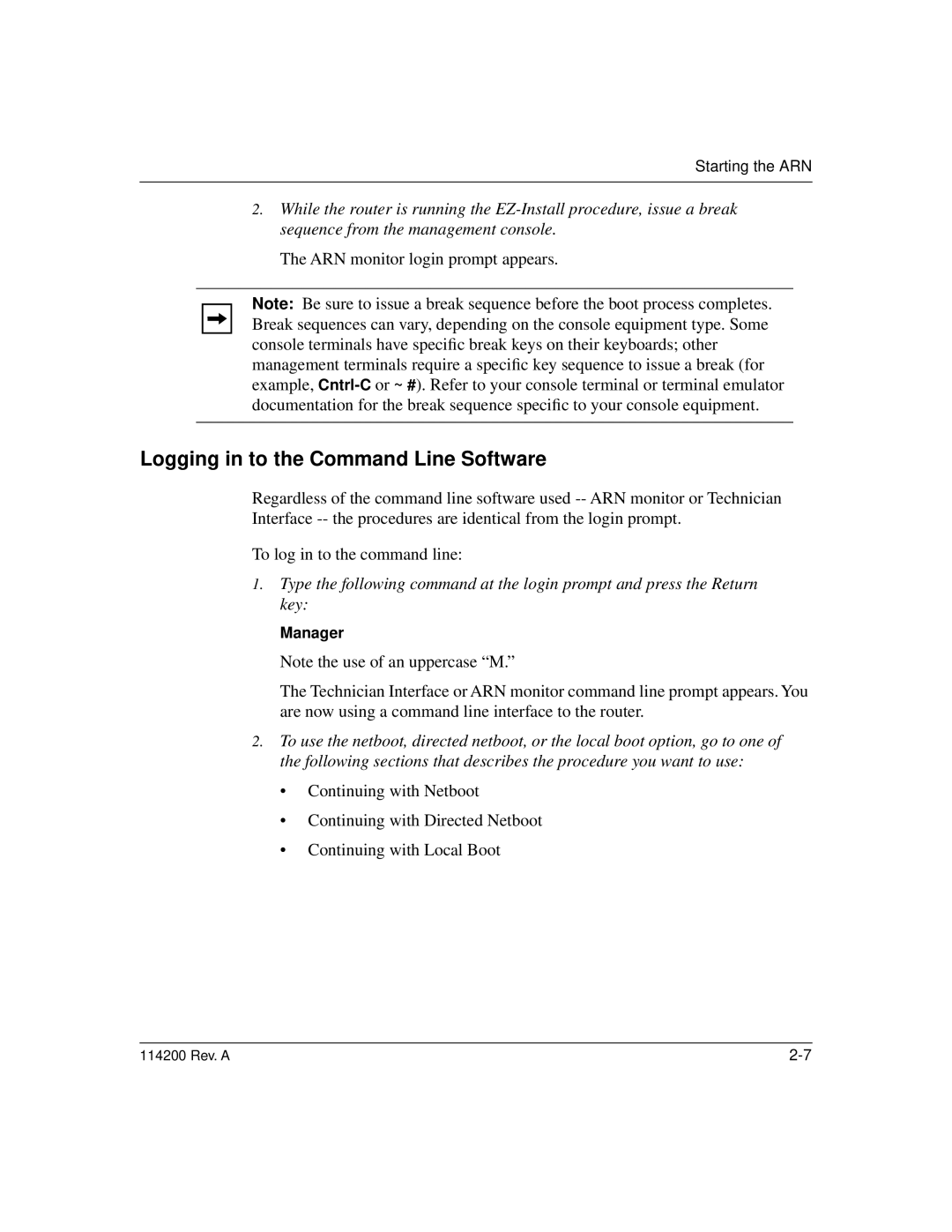 Bay Technical Associates none manual Logging in to the Command Line Software, Manager 