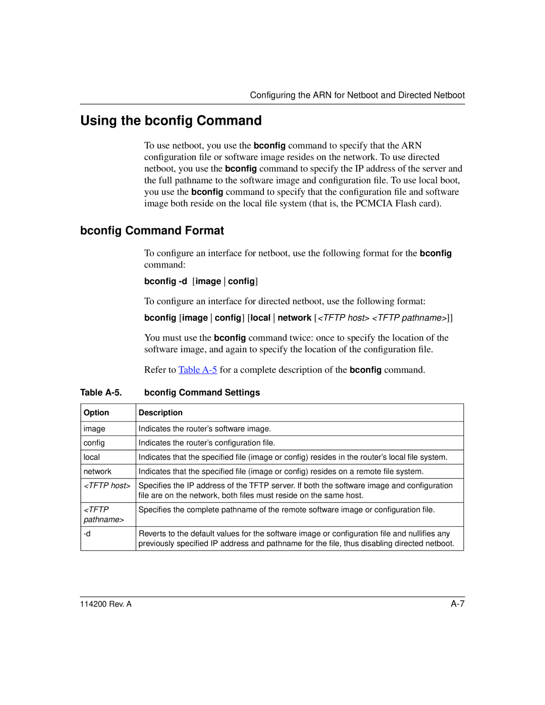 Bay Technical Associates none manual Using the bconﬁg Command, Bconﬁg Command Format, Bconﬁg -d image conﬁg 