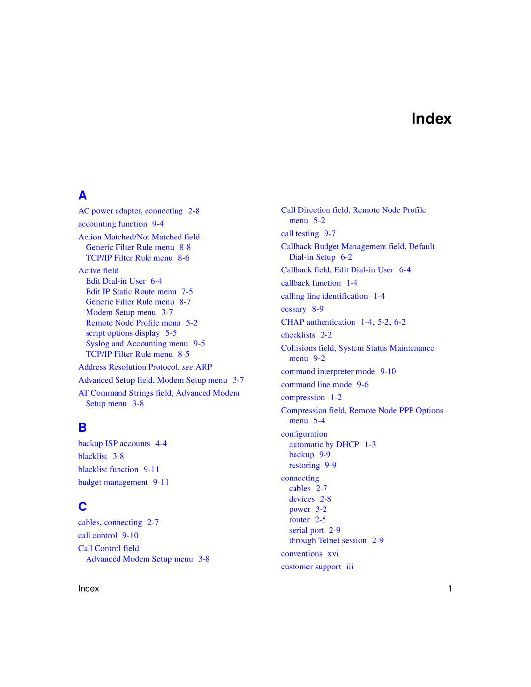 Bay Technical Associates RM356 manual Index 