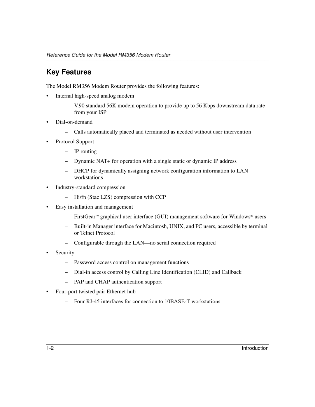 Bay Technical Associates RM356 manual Key Features 